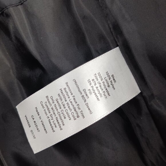 Talbots Black Down Puffer Coat Removable Hood Longline Size Small - Picture 8 of 11